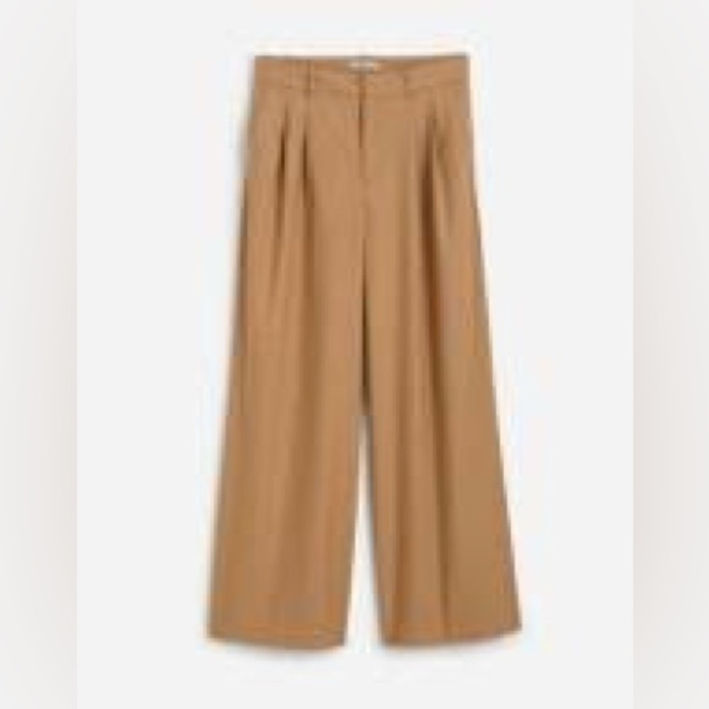 the petite harlow superwide leg trouser in flannel